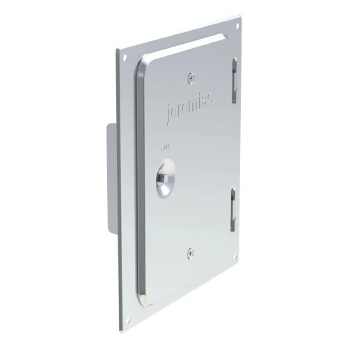 Edelstahlkamintüre 210 X 140 Mm Mit 4 Bohrungen Und 2 Seitlichen Laschen, Inkl. Kamintürenschlüssel - Tecnovis TEC-EW-Classic