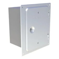 Edelstahlkamintüre 210 X 140 Mm Mit Rußschutztüre Und Schiebestutzen 60 Mm - Tecnovis TEC-EW-Classic