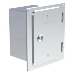 Edelstahlkamintüre 210 X 140 Mm Mit Schiebestutzen 150 Mm Schräg, Passend Für FU07K - Einwandig - Tecnovis TEC-EW-Classic