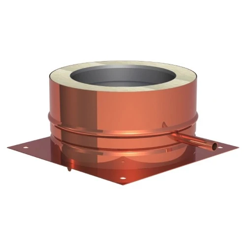 Grundplatte Für Sockelmontage Mit Kondensatablauf Seitlich Und 1/2“ Nippel Aus Kupfer - Tecnovis TEC-DW-Classic