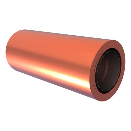 Längenelement 500 Mm Mit Integriertem Wandfutter Kürzbar Für TEC-STAHL Aus Kupfer - Doppelwandig - Tecnovis TEC-DW-Classic