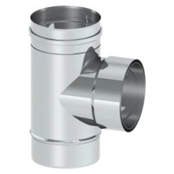 T-Anschlussstück 90° Mit Integriertem Wandfutter Für TEC-Stahl - Einwandig - Tecnovis TEC-EW-Classic