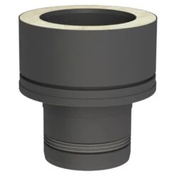 Pelletofenrohr - Übergang EW-PV Auf TEC-DW-Standard - Schwarz Lackiert - Tecnovis TEC-Pellet