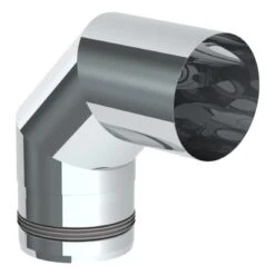 Pelletofenrohr - Winkel 90° Starr - Unlackiert - Tecnovis TEC-Pellet